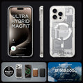 ACS07034 - iPhone 15 Pro Max Case Ultra Hybrid Zero One in white ultra hybrid magfit. magfit designed for magsafe. 37,969,000kg CO2 offset.