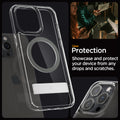 ACS06584 - iPhone 15 Pro Max Case Ultra Hybrid S (MagFit) in graphite showing the clear protection. Showcase and protect your device from any drops and scratches