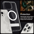 ACS06583 - iPhone 15 Pro Max Case Ultra Hybrid S (MagFit) in crystal clear showing the clear protection. Showcase and protect your device from any drops and scratches