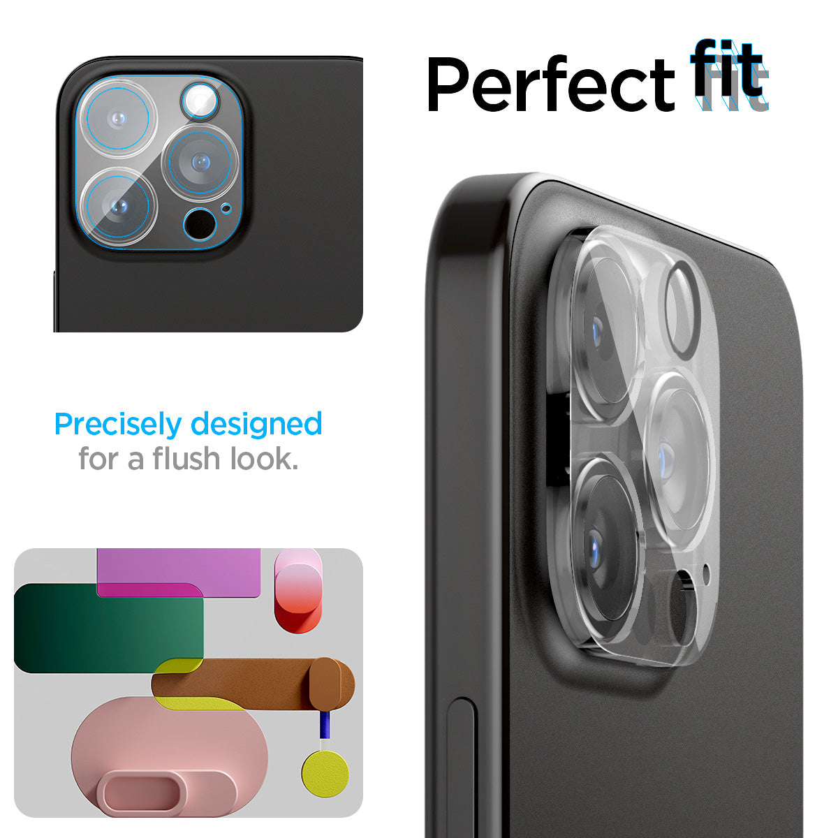 AGL06912 - iPhone 16 Pro / 16 Pro Max Optik Lens Protector in crystal clear perfect fit. precisely designed for a flush look.
