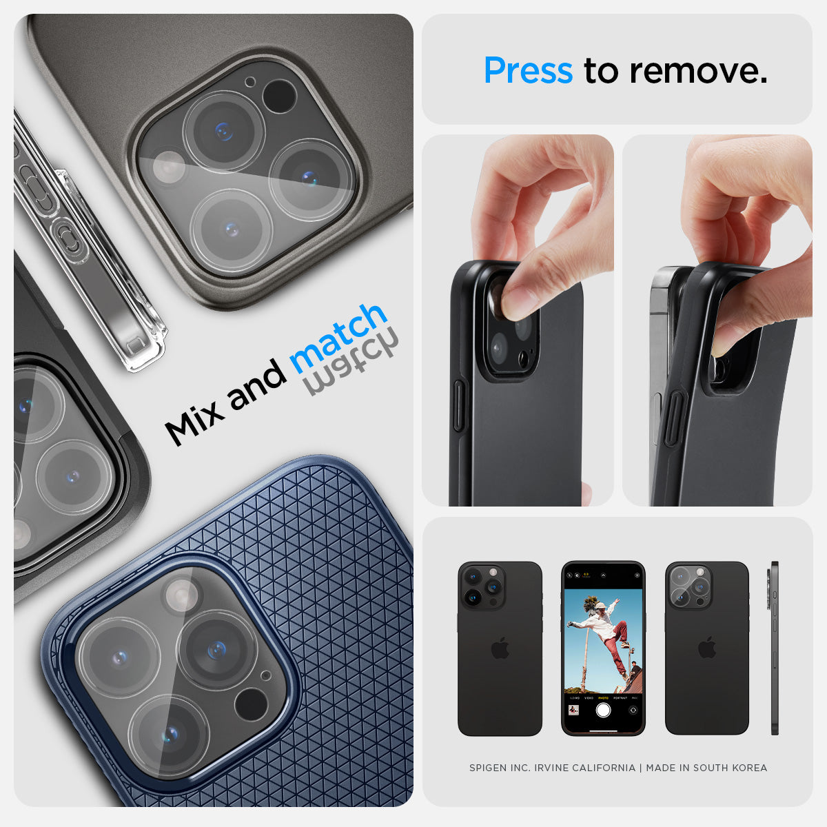 AGL06912 - iPhone 16 Pro / 16 Pro Max Optik Lens Protector in crystal clear mix and match, press to remove.