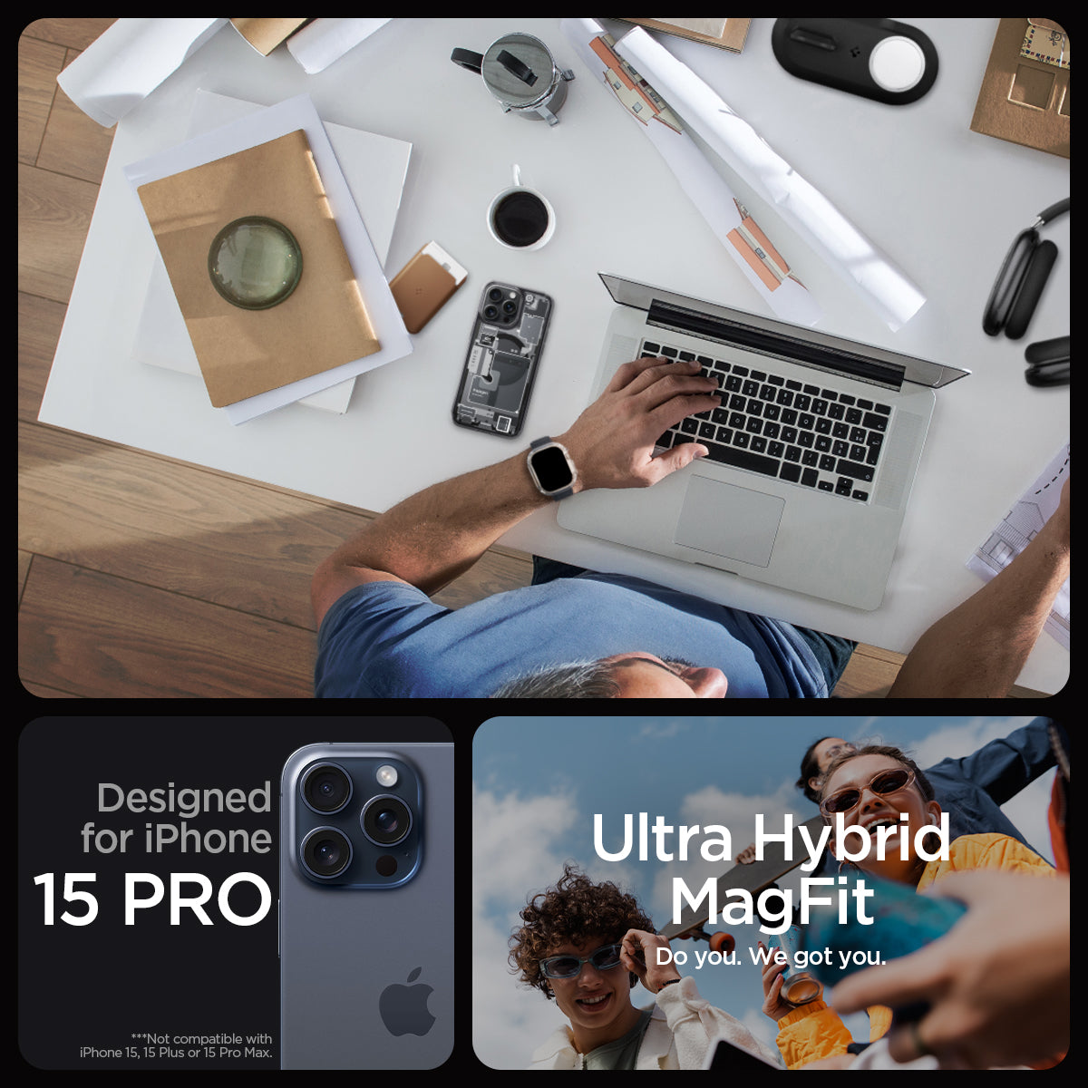 ACS06721 - iPhone 15 Pro Case Ultra Hybrid Zero One designed for iPhone 15 pro. ultra hybrid magfit. do you. we got you.
