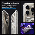 ACS07216 - iPhone 15 Pro Case Ultra Hybrid Zero One (MagFit) in Zero One Natural Titanium teardown design. unique print showcases your iPhone 15 pro's distinct internal design.