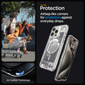 ACS07036 - iPhone 15 Pro Case Ultra Hybrid Zero One in white all day protection. Airbag like corners for protection against everyday drops.