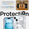 ACS07037 - iPhone 15 Case Ultra Hybrid Zero One in white raised edges prevent surface scratches on the camera and screen. oh. snap. protection.