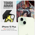 ACS06669 - iPhone 15 Plus Case Tough Armor (MagFit) in black tough armor magfit. toughen it out. iPhone 15 plus. Not compatible with iPhone 15, 15 pro, 15 pro max.