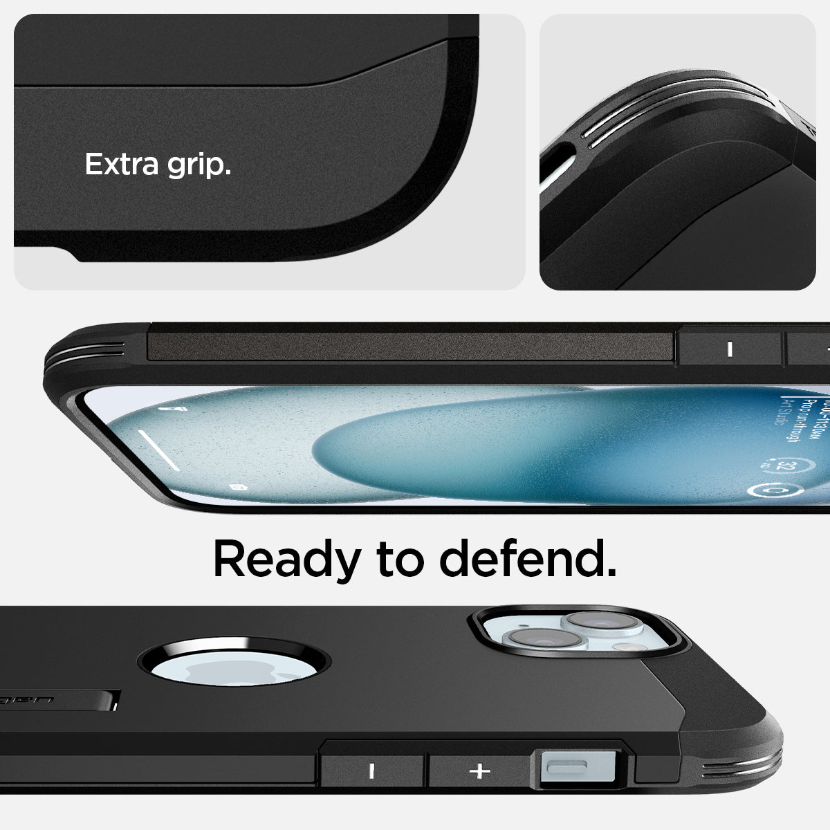 ACS06669 - iPhone 15 Plus Case Tough Armor (MagFit) in black extra grip. ready to defend.