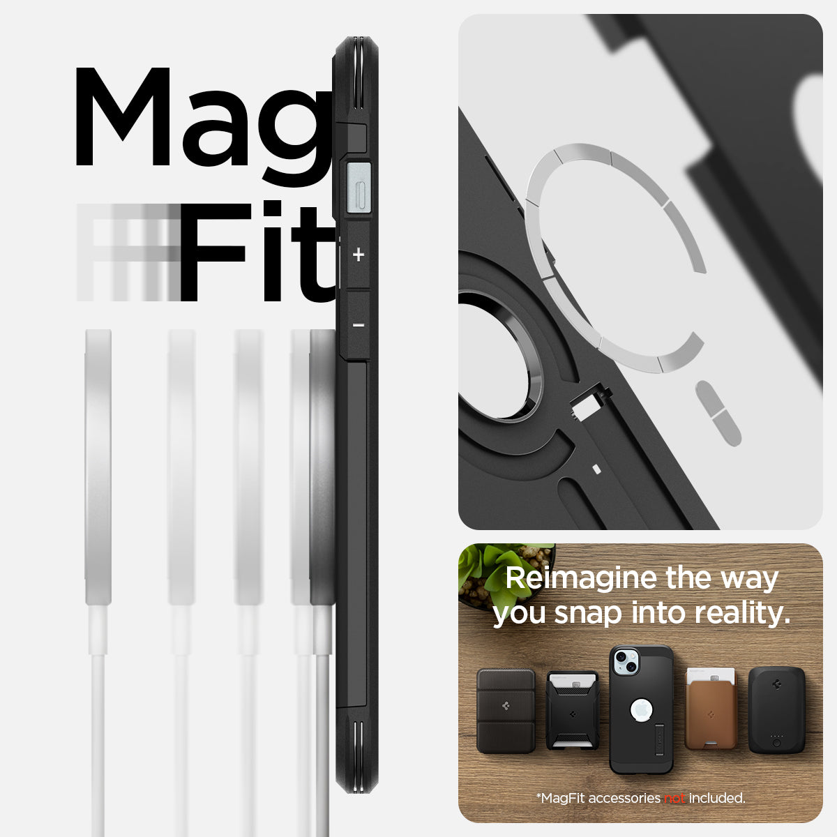 ACS06669 - iPhone 15 Plus Case Tough Armor (MagFit) in black  reimagine the way you snap into reality.