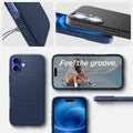 ACS08067 - iPhone 16 Plus Case Liquid Air in Navy Blue showing the different angles