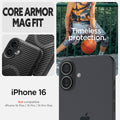 ACS08221 - iPhone 16 Case Core Armor (MagFit) in Matte Black showing the timeless protection. Compatible with iPhone 16. Not compatible with iPhone 16 Plus | 16 Pro | 16 Pro Max