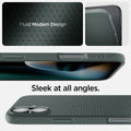 ACS08196 - iPhone 16 Case Liquid Air in Abyss Green showing the fluid modern design. Sleek at all angles