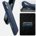 ACS08195 - iPhone 16 Case Liquid Air in Navy Blue showing the matte finished TPU material for a satisfying grip