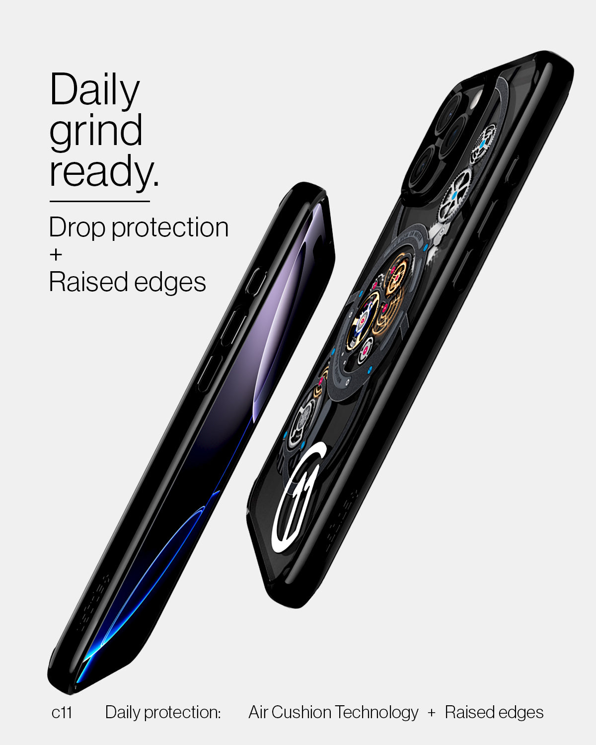 ACS09193 - iPhone 16 Pro Case c11 Series Chronos Edition (MagFit + Camera Control) in Chronos daily grind ready. drop protection raised edges.