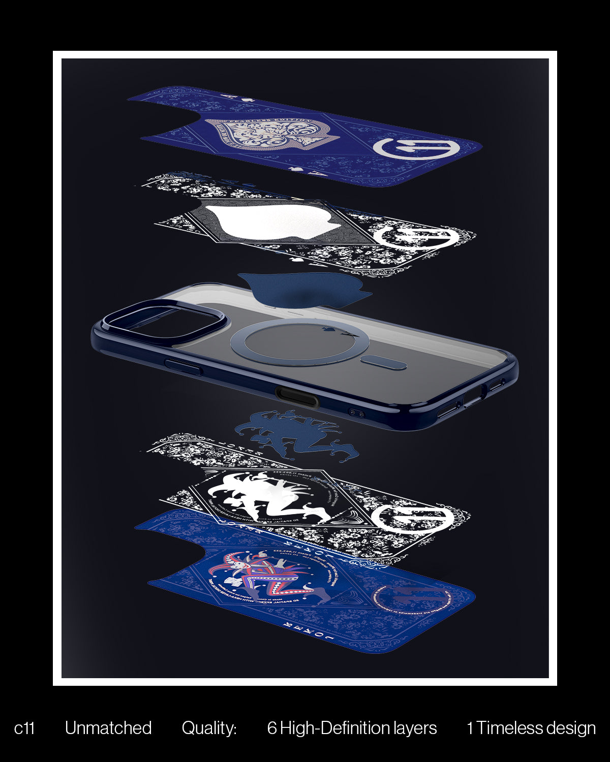 ACS09319 - iPhone 16 Pro Max Case c11 Series Fearless Edition (MagFit) in Fearless showing the unmatched quality. 6 High-Definition layers, 1timeless design