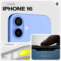 ACS08386 - iPhone 16 Case Tough Armor AI in Black showing the compatibility only with iPhone 16. Ai Engineered, with EasyApproach feature