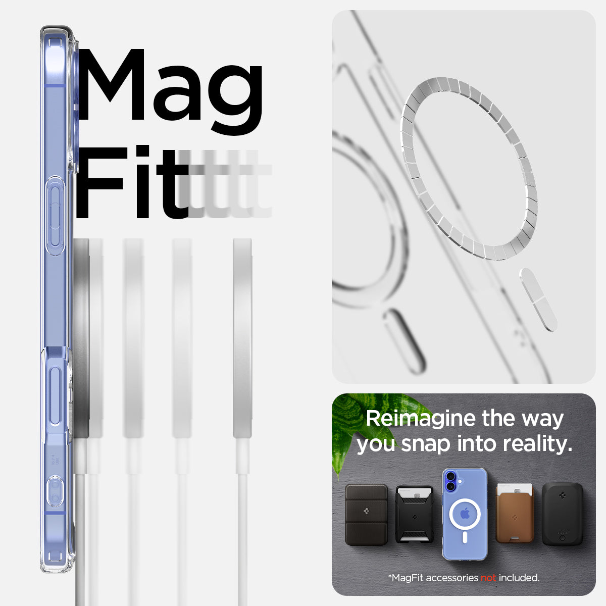 ACS08205 - iPhone 16 Case Ultra Hybrid (MagFit) in White magfit. reimagine the way you snap into reality. Magfit accessories not included.