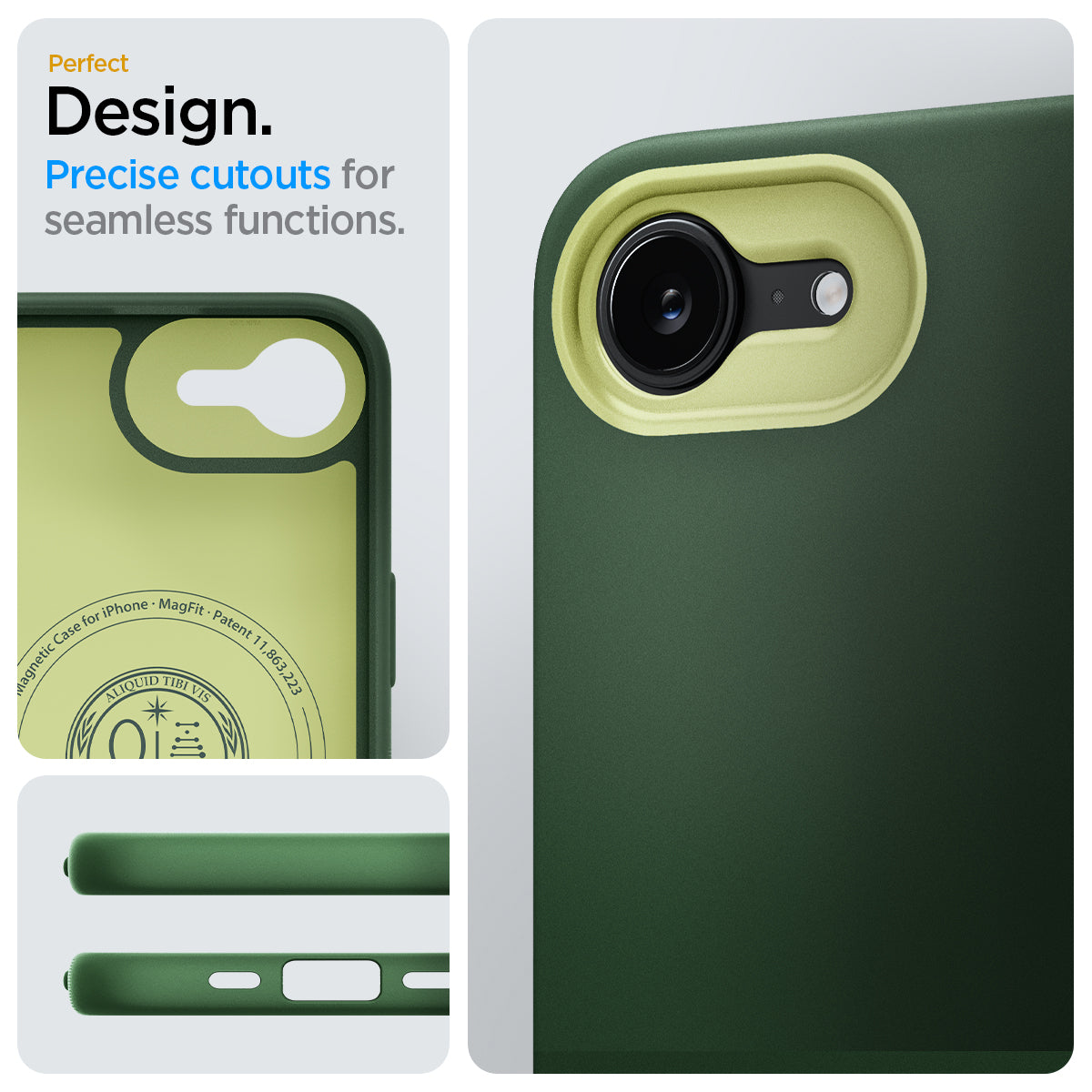 ACS09157 - iPhone 17e Case Nano Pop (MagFit) in Avo Green showing the perfect design. Precise cutouts for seamless functions