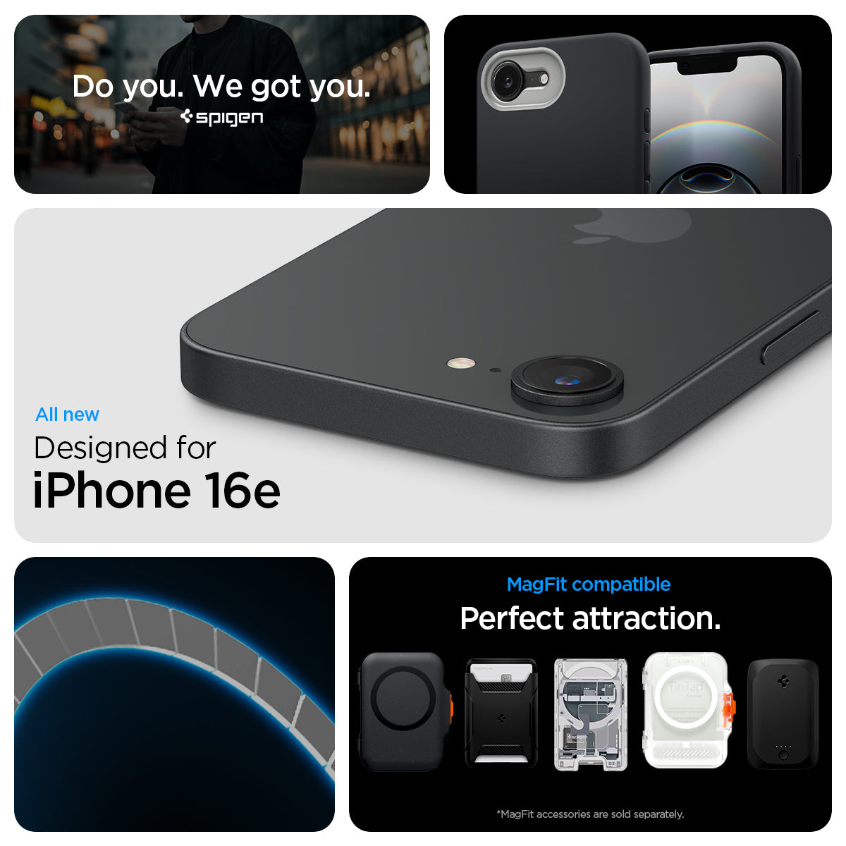 ACS09155 - iPhone 16e Case Nano Pop (MagFit) in Black Sesame showing the new design for iPhone 16E. MagFit compatible