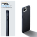 ACS09155 - iPhone 16e Case Nano Pop (MagFit) in Black Sesame showing the slim and sleek profile. Dotted grips for a confident hold