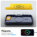 ACS09154 - iPhone 16e Case Nano Pop (MagFit) in Blueberry Navy showing the Magnets Easily charge and connect with MagSafe