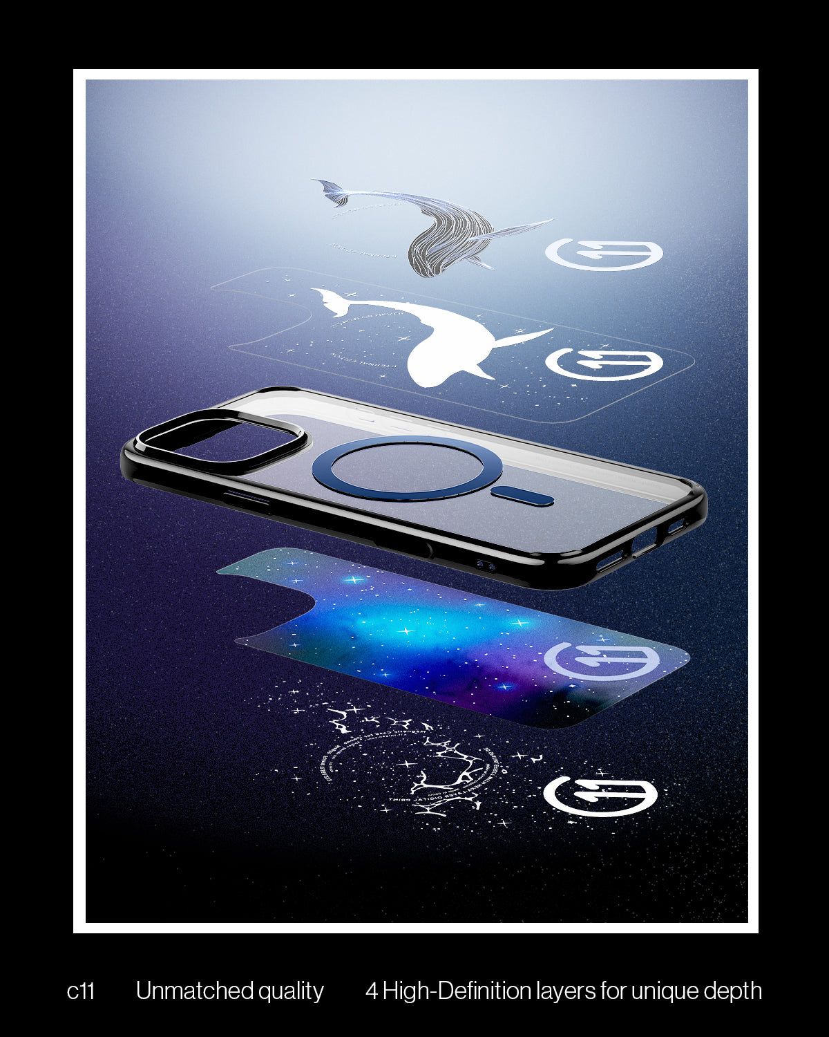 ACS09302 - iPhone 16 Pro Case c11 Series Eternal Edition (MagFit) in Eternal showing the unmatched quality. 4 High-Definition layers for unique depth