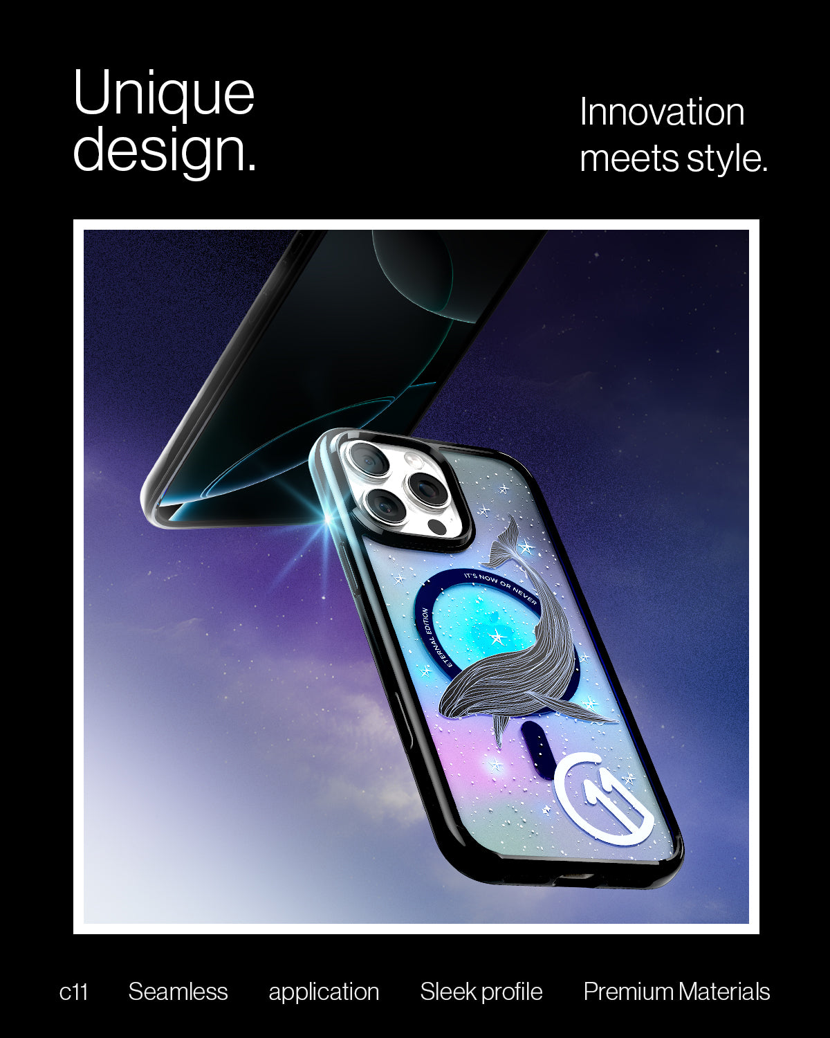 ACS09301 - iPhone 16 Pro Max Case c11 Series Eternal Edition (MagFit) in Eternal showing the unique design. Innovation meets style
