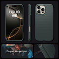 ACS08119 - iPhone 16 Pro Case Liquid Air in Abyss Green showing the different angles