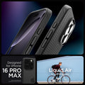 ACS07988 - iPhone 16 Pro Max Case Liquid Air in Matte Black showing the compatibility designed for iPhone 16 Pro Max. Not compatible with iPhone 16, 16 Plus or 16 Pro