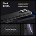 ACS07988 - iPhone 16 Pro Max Case Liquid Air in Matte Black showing the sleek design. Slim and modern aesthetic meets total protection with textured grooves
