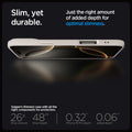 ACS08120 - iPhone 16 Pro Case Liquid Air in Natural Titanium showing the slim, yet durable. Just the right amount of added depth for optimal slimness. Spigen's thinnest case with all the right components for protection. 26x drop amount, 48