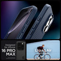 ACS07989 - iPhone 16 Pro Max Case Liquid Air in Navy Blue showing the compatibility designed for iPhone 16 Pro Max. Not compatible with iPhone 16, 16 Plus or 16 Pro