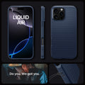 ACS08118 - iPhone 16 Pro Case Liquid Air in Navy Blue showing the different angles