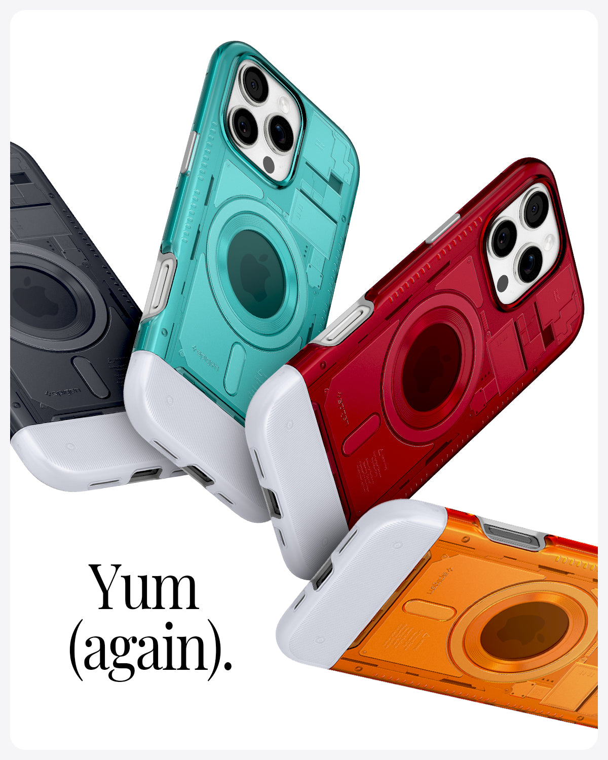 ACS08153 - iPhone 16 Pro Case Classic C1 (MagFit) in Bondi Blue and every colors showing text yum(again)