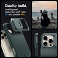 ACS08016 - iPhone 16 Pro Max Case Optik Armor (MagFit) in Abyss Green showing the quality build. Dual-layered protection with rigid PC and durable TPU