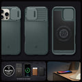 ACS08016 - iPhone 16 Pro Max Case Optik Armor (MagFit) in Abyss Green showing the different angles