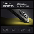 ACS08115 - iPhone 16 Pro Case Rugged Armor (MagFit) in Matte Black showing the extreme protection. Impact foam dissipates shock and absorbs impact. 0.31
