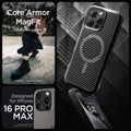 ACS08024 - iPhone 16 Pro Max Case Core Armor (MagFit) in Matte Black showing the compatibility only with iPhone 16 Pro Max