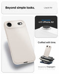 ACS09925 - iPhone 17 Air Liquid Air in Natural Titanium showing beyond simple looks. liquid air. designed by spigen.