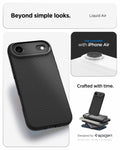 ACS09922 - iPhone 17 Air Liquid Air in Matte Black showing beyond simple looks. liquid air. designed by spigen.