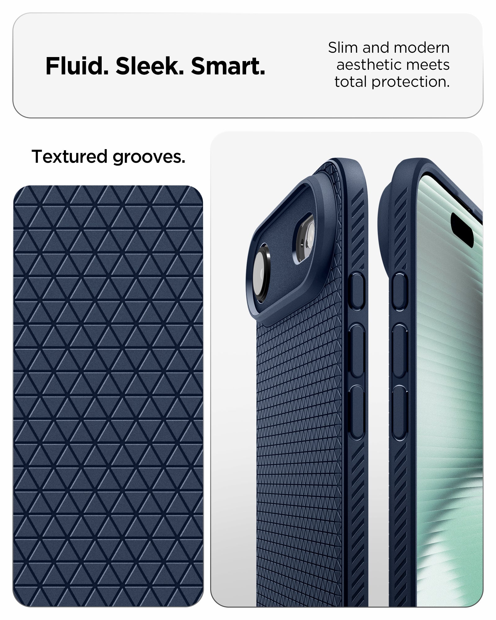 ACS09923 - iPhone 17 Air Liquid Air in Navy Blue showing fluid, sleek, smart. slim and modern aesthetic meets total protection.