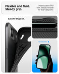 ACS09922 - iPhone 17 Air Liquid Air in Matte Black showing flexible and fluid steady grip. mattecoated TPU with a textured side for everyday hold.