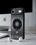 ACS10061 - iPhone 17 Air Ultra Hybrid Classic (MagFit) in Classic Black showing back of the case with airpods