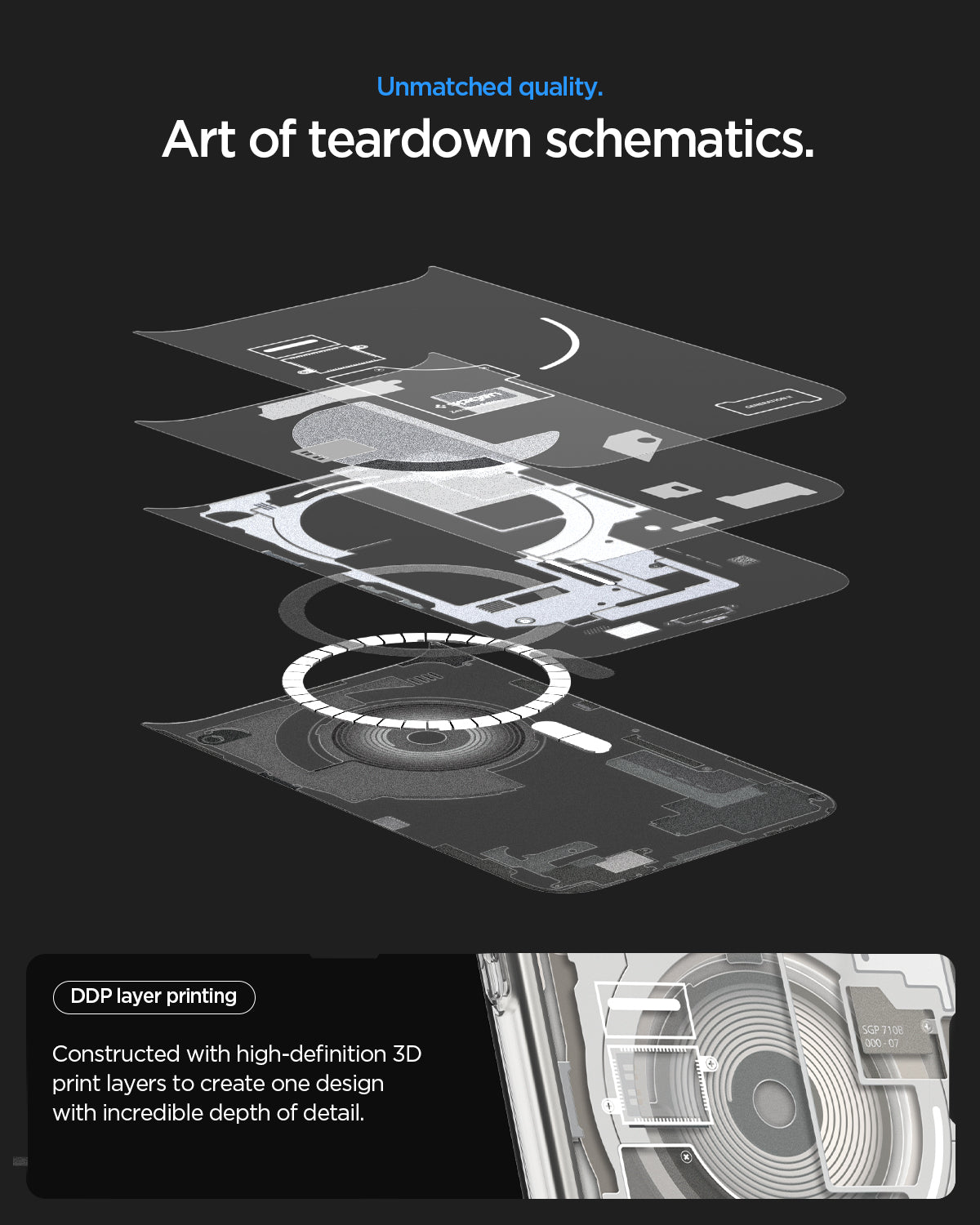 ACS10057 - iPhone 17 Air Ultra Hybrid Zero One (MagFit) in Zero One Natural Titanium showing unmatched quality. art of teardown schematics. 