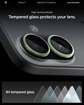 AGL10128 - iPhone 17 Optik Pro EZ Fit Lens Protector showing the high aluminosilicate. Tempered glass protects your lens.