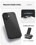 ACS09977 - iPhone 17 Liquid Air in Matte Black showing beyond simple looks. liquid air. designed by spigen.