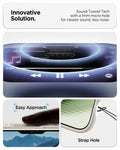ACS09980 - iPhone 17 Liquid Air in Natural Titanium showing innovative solution. sound tunnel tech with a 1mm micro hole for cleaner sound, less noise.
