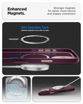 ACS09991 - iPhone 17 Nano Pop (MagFit) in Burgundy Bean showing the enhanced magnets. Stronger magnets for easier, more secure and snappy connection