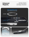 ACS09992 - iPhone 17 Nano Pop (MagFit) in Black Sesame showing the enhanced magnets. Stronger magnets for easier, more secure and snappy connection