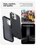 ACS09992 - iPhone 17 Nano Pop (MagFit) in Black Sesame showing the style, comfort and quality. Catch eyes with two-tone colors and a dotted pattern for a secure grip