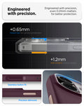 ACS09991 - iPhone 17 Nano Pop (MagFit) in Burgundy Bean showing the engineered with precision. Engineered with precision, even 0.01mm matters for better protection